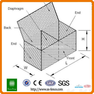 Sechseckiges Drahtgeflecht Gabion Box